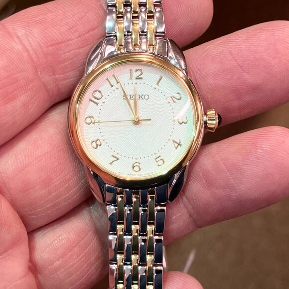 Seiko Two Tone Women's Watch With Numbers SUR562 - Picture 3 of 7